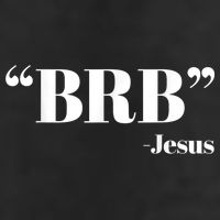 Brb Funny Jesus Quote Be Right Back 7 Panel Mesh Trucker Snapback Hat
