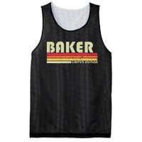 Baker Funny Job Title Profession Birthday Worker Idea Mesh Reversible Basketball Jersey Tank