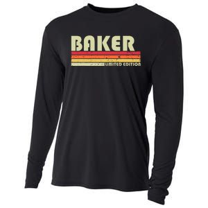 Baker Funny Job Title Profession Birthday Worker Idea Cooling Performance Long Sleeve Crew