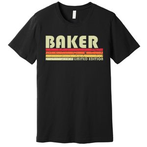 Baker Funny Job Title Profession Birthday Worker Idea Premium T-Shirt