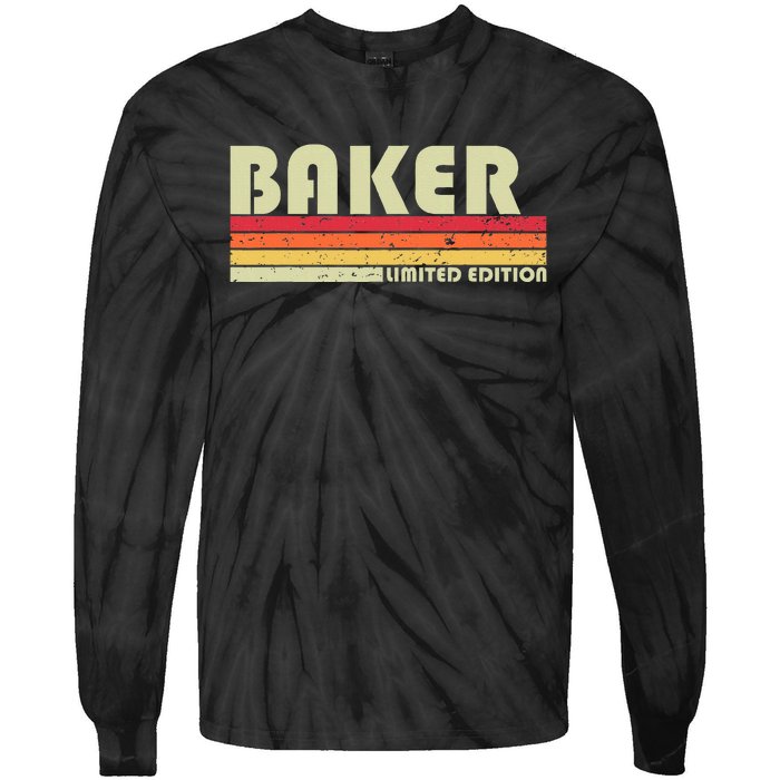 Baker Funny Job Title Profession Birthday Worker Idea Tie-Dye Long Sleeve Shirt