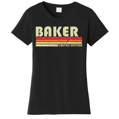 Baker Funny Job Title Profession Birthday Worker Idea Women's T-Shirt