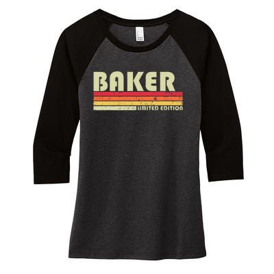 Baker Funny Job Title Profession Birthday Worker Idea Women's Tri-Blend 3/4-Sleeve Raglan Shirt