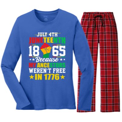 Black Freedom June 19th 1865 Junenth Celebrate Cool Gift Women's Long Sleeve Flannel Pajama Set 