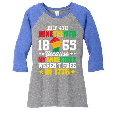 Black Freedom June 19th 1865 Junenth Celebrate Cool Gift Women's Tri-Blend 3/4-Sleeve Raglan Shirt