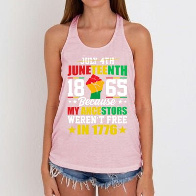 Black Freedom June 19th 1865 Junenth Celebrate Cool Gift Women's Knotted Racerback Tank