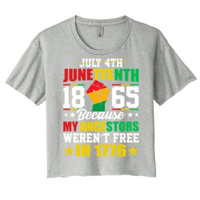 Black Freedom June 19th 1865 Junenth Celebrate Cool Gift Women's Crop Top Tee