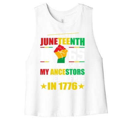 Black Freedom June 19th 1865 Junenth Celebrate Cool Gift Women's Racerback Cropped Tank