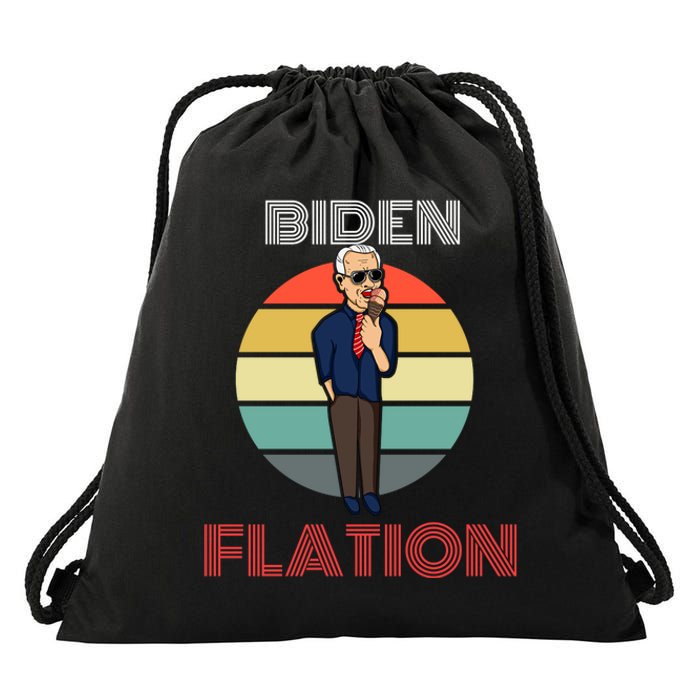 Biden Flation Joe Biden Sunset Drawstring Bag