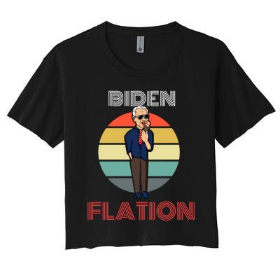 Biden Flation Joe Biden Sunset Women's Crop Top Tee