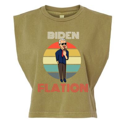 Biden Flation Joe Biden Sunset Garment-Dyed Women's Muscle Tee