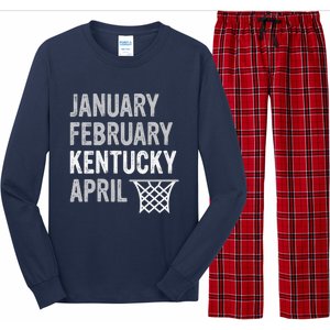 Basketball Fan January February Kentucky April Long Sleeve Pajama Set