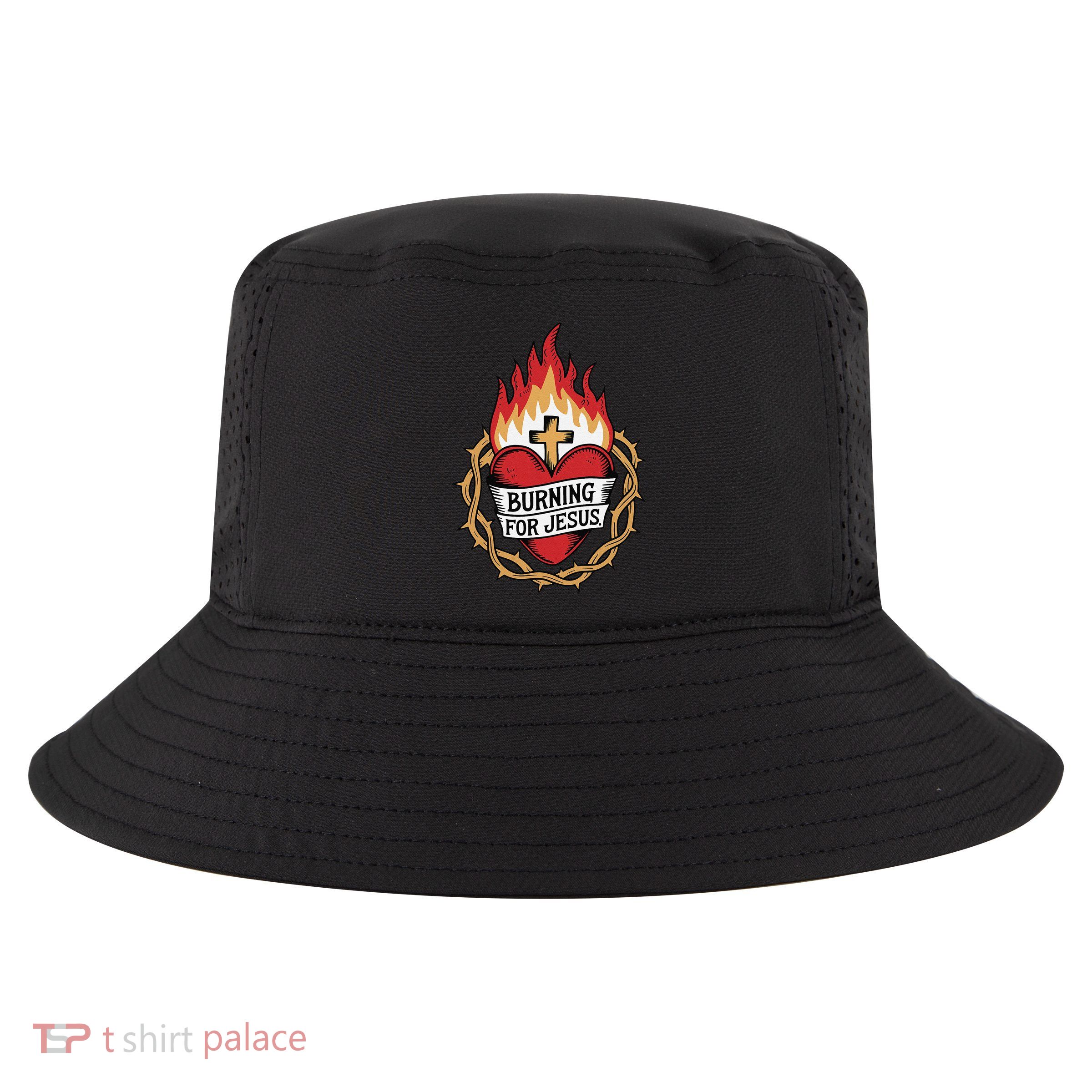 Burning For Jesus Heart Cool Comfort Performance Bucket Hat