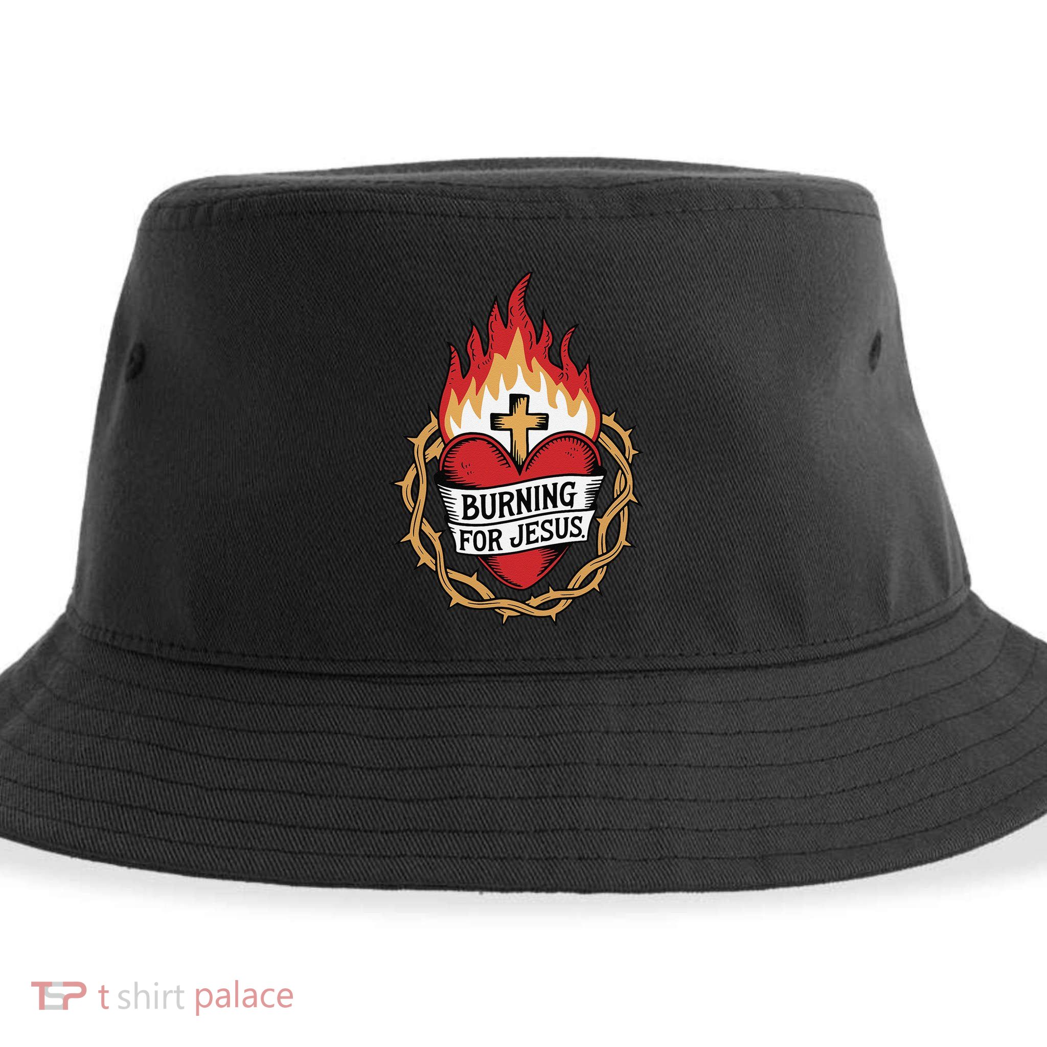 Burning For Jesus Heart Sustainable Bucket Hat