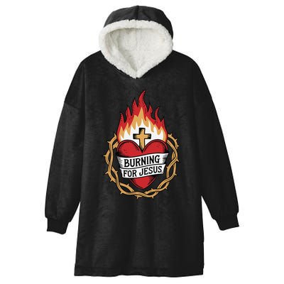 Burning For Jesus Heart Hooded Wearable Blanket