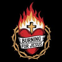 Burning For Jesus Heart Cropped Pullover Crew