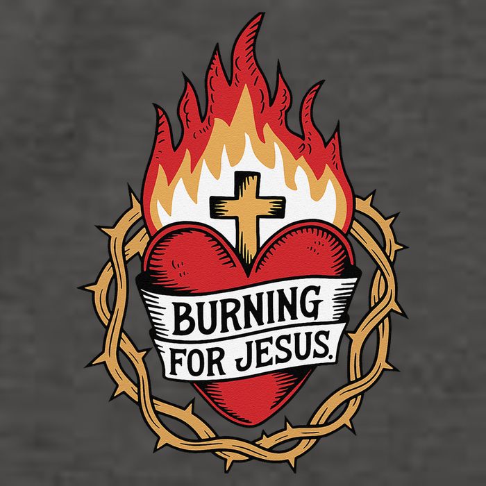 Burning For Jesus Heart Vector Backpack