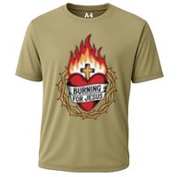 Burning For Jesus Heart Cooling Performance Crew T-Shirt