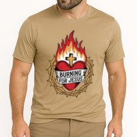 Burning For Jesus Heart Cooling Performance Crew T-Shirt