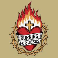 Burning For Jesus Heart Cooling Performance Crew T-Shirt