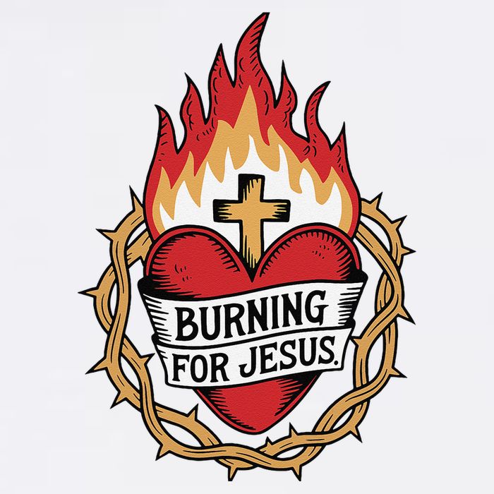 Burning For Jesus Heart Garment-Dyed Sweatshirt
