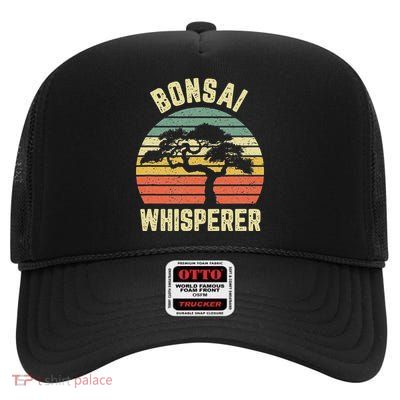 Bonsai Funny Japanese Bonsai Tree Whisperer Gift High Crown Mesh Back Trucker Hat