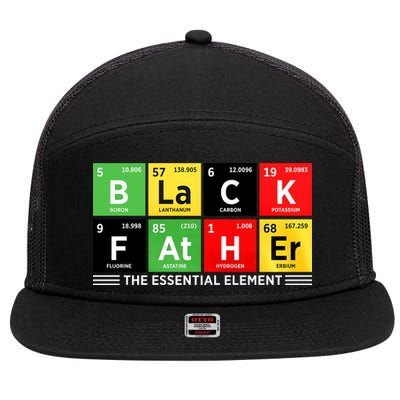 Black Father Juneteenth Essential Element 7 Panel Mesh Trucker Snapback Hat