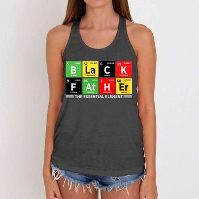 Black Father Juneteenth Essential Element Women's Knotted Racerback Tank