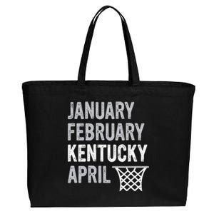 Basketball Fan January February Kentucky April Cotton Canvas Jumbo Tote