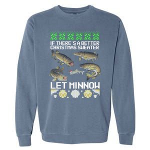 Bait Fish Joke Pike Christmas White Fish Funny Gift Garment-Dyed Sweatshirt