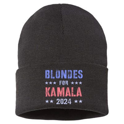 Blondes For Kamala 2024 47th Grab Him By Ballot Sustainable Knit Beanie