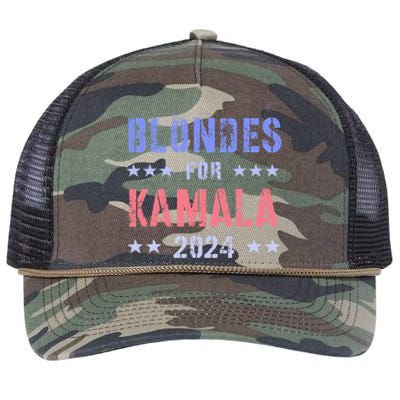 Blondes For Kamala 2024 47th Grab Him By Ballot Retro Rope Trucker Hat Cap