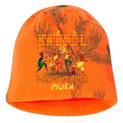 Bonne Fete Kweyol Happy Jounen Kweyol Day Saint Lucia Creole Kati - Camo Knit Beanie