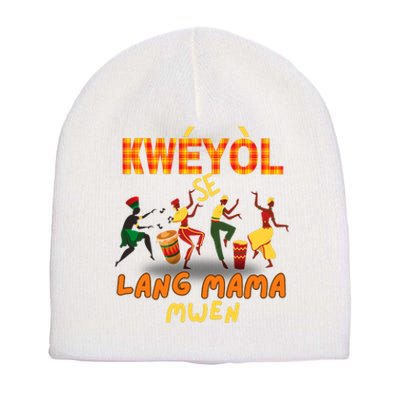 Bonne Fete Kweyol Happy Jounen Kweyol Day Saint Lucia Creole Short Acrylic Beanie