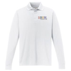 Bruh Formerly Known As Mom Sweatshirt Performance Long Sleeve Polo