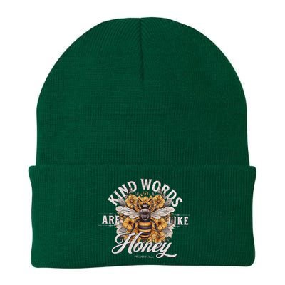 Bee Flowers Kind Words Are Like Honey Knit Cap Winter Beanie