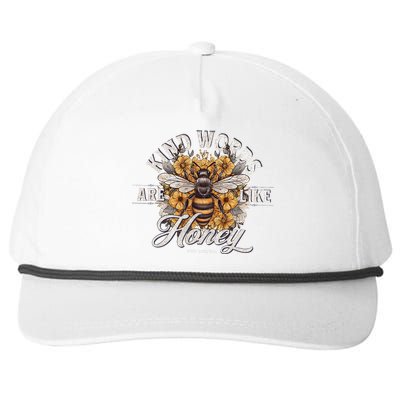 Bee Flowers Kind Words Are Like Honey Snapback Five-Panel Rope Hat