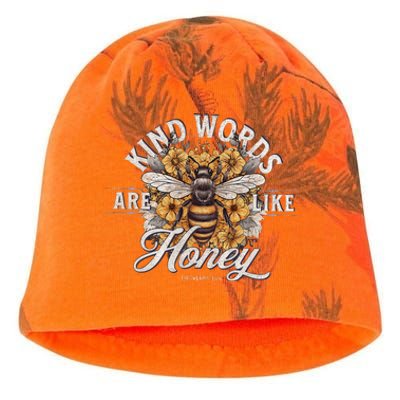 Bee Flowers Kind Words Are Like Honey Kati - Camo Knit Beanie