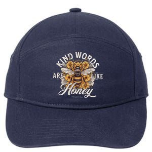 Bee Flowers Kind Words Are Like Honey 7-Panel Snapback Hat