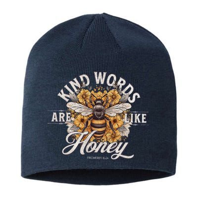 Bee Flowers Kind Words Are Like Honey Sustainable Beanie