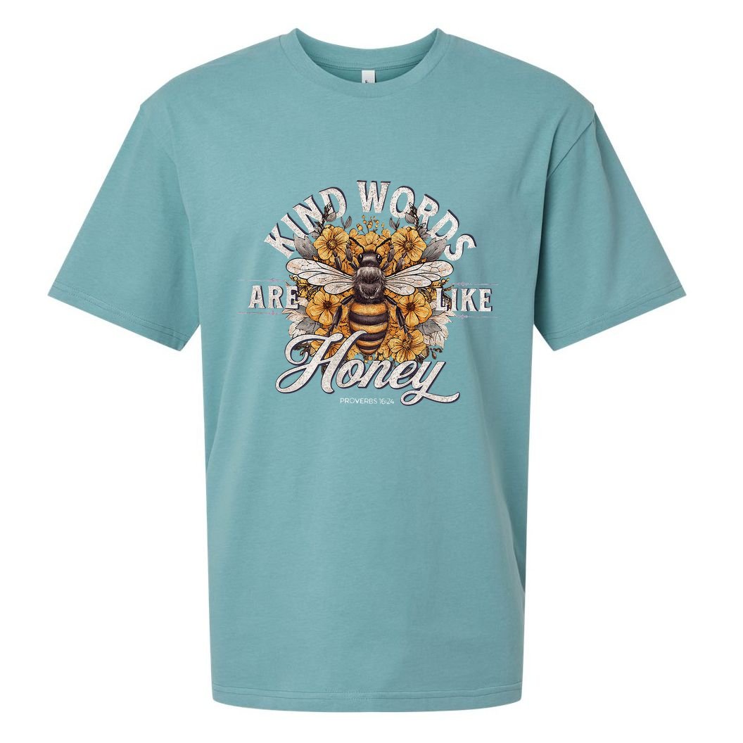 Bee Flowers Kind Words Are Like Honey Sueded Cloud Jersey T-Shirt