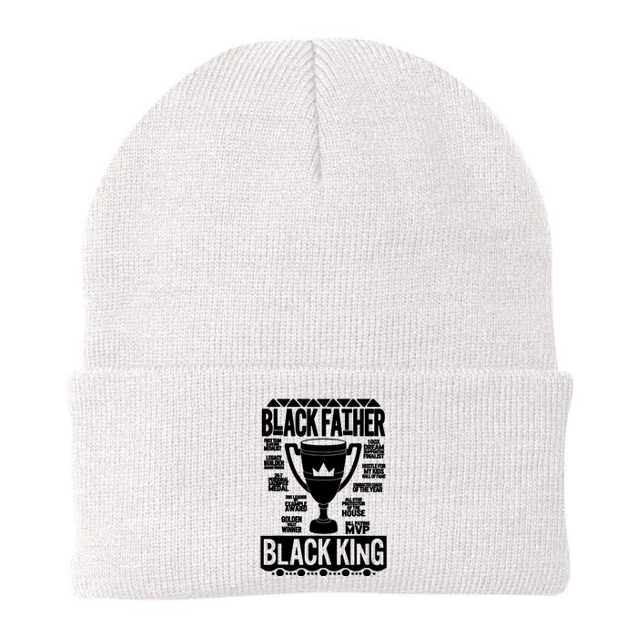 Black Father King Fathers Day Dad Matter Husband Dope Leader Knit Cap Winter Beanie