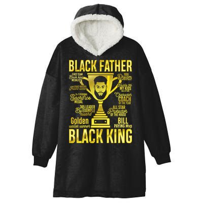 Black Father King Father's Day Juneteenth Black Dad Papa Gift Hooded Wearable Blanket