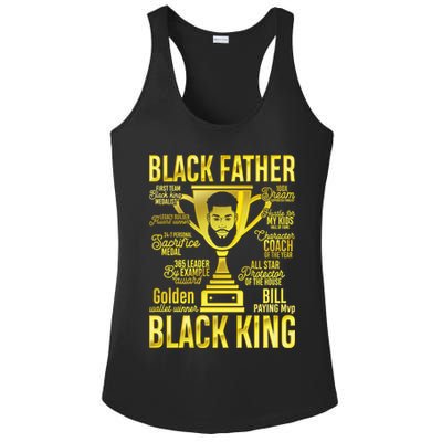 Black Father King Father's Day Juneteenth Black Dad Papa Gift Ladies PosiCharge Competitor Racerback Tank