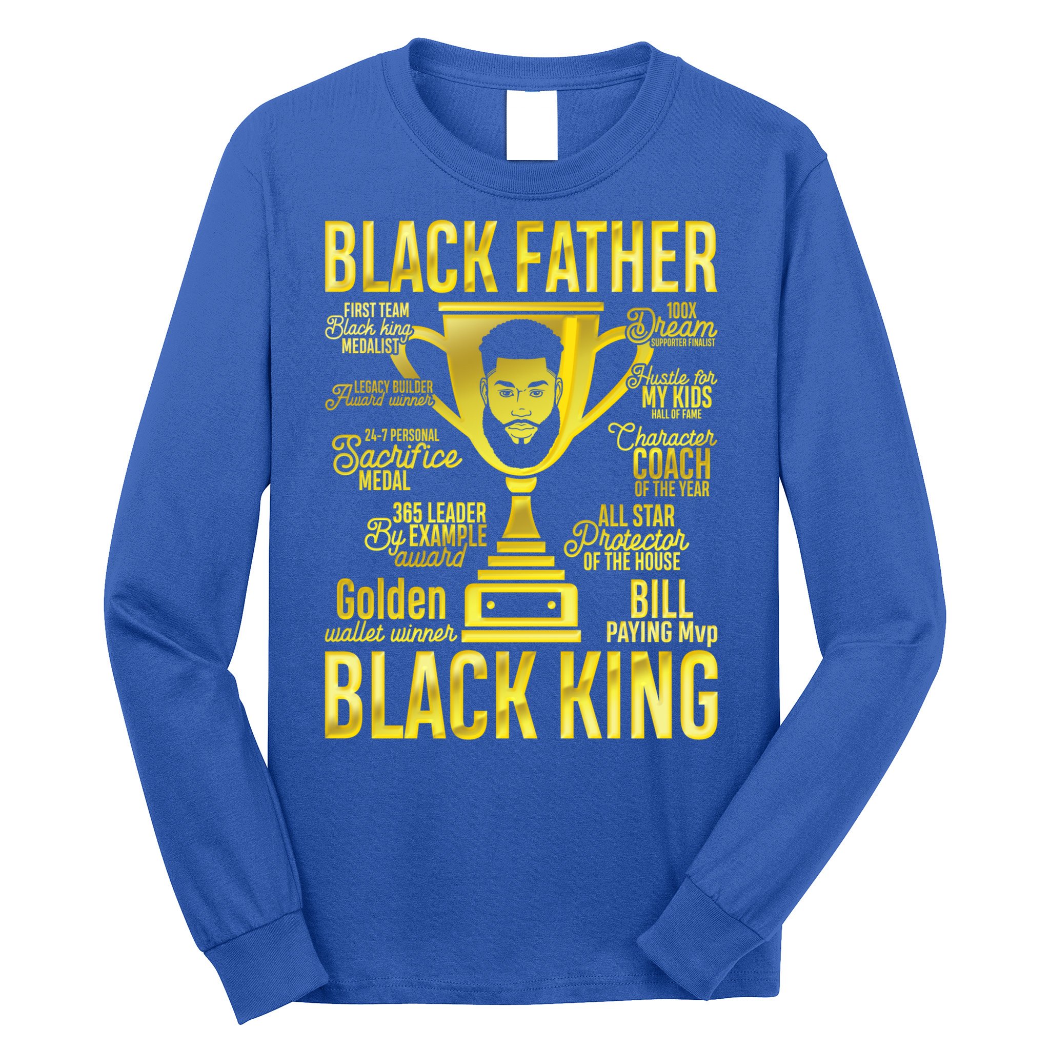 Black Father King Father's Day Juneteenth Black Dad Papa Gift Long Sleeve Shirt