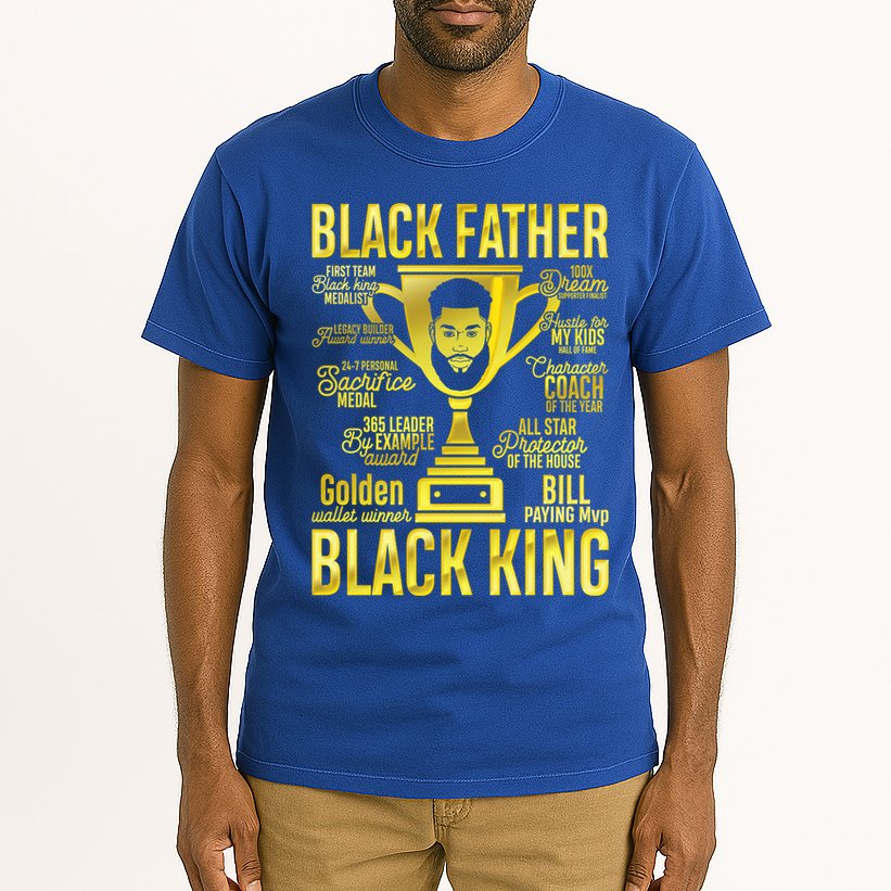 Black Father King Father's Day Juneteenth Black Dad Papa Gift Tall T-Shirt