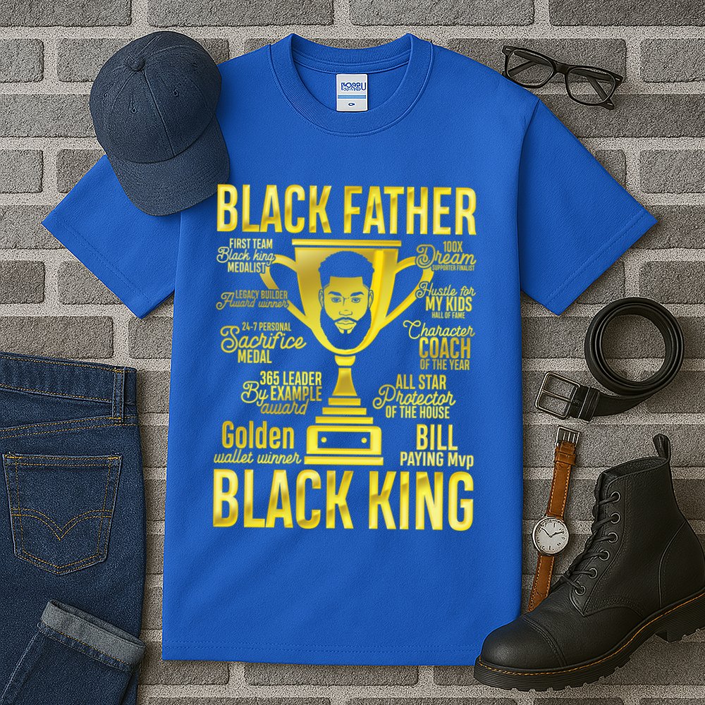 Black Father King Father's Day Juneteenth Black Dad Papa Gift Tall T-Shirt