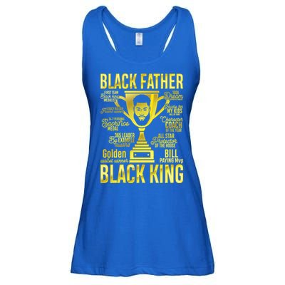 Black Father King Father's Day Juneteenth Black Dad Papa Gift Ladies Essential Flowy Tank