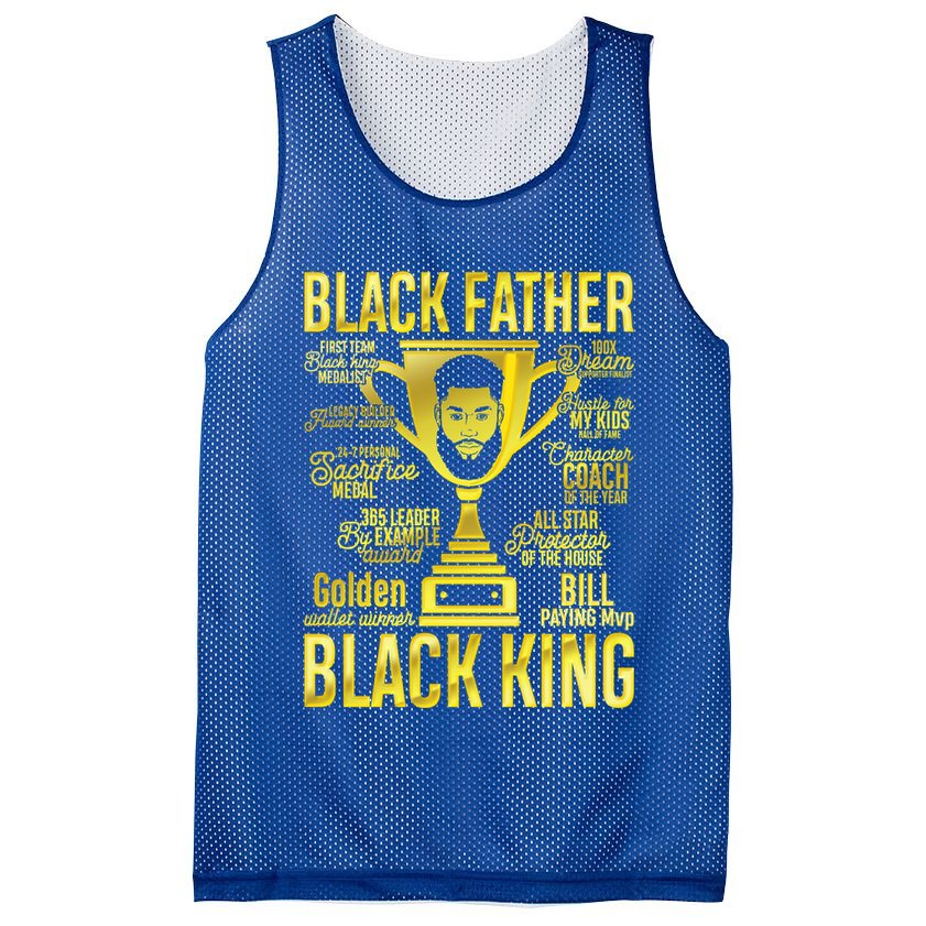 Black Father King Father's Day Juneteenth Black Dad Papa Gift Mesh Reversible Basketball Jersey Tank