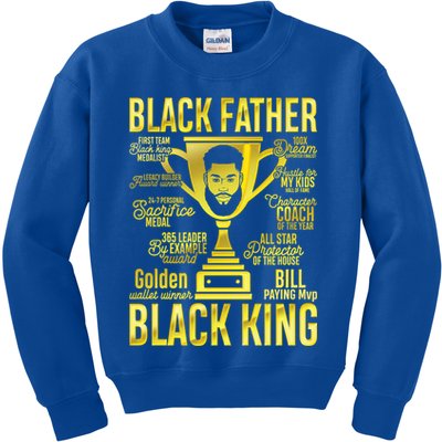 Black Father King Father's Day Juneteenth Black Dad Papa Gift Kids Sweatshirt